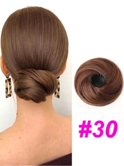 Adjustable Synthetic Bun Ponytail Wig For Women Magic Bird's Nest Shaped Hair Bun With Circle Elastic Clips Straight Donut Updo