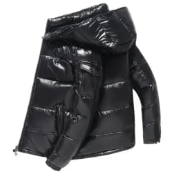 New High Quality Parkas Windproof Thickened Warm Long Sleeve Hooded Down Coat Men Trend Solid Color Short Winter Hooded Jackets