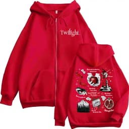 Twilight Vampire Wolf Romance Zipper Hoodies Edward Cullen Men's Women Clothing Fashion Casual Hip Hop Zip Up Hooded Sweatshirts