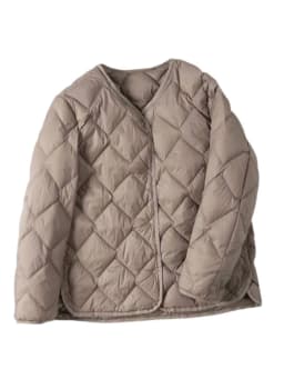 Women Lightweight Down Jacket Diamond Grid Collarless Autumn Winter White Duck Down Thickening Casual Down Coat Female Outwear