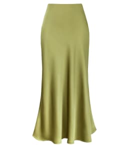Spring Summer Women's Clothing New Style Silky Texture Forged Surface Acetic Acid Hanging High Waist Fish Tail Half Skirt Women