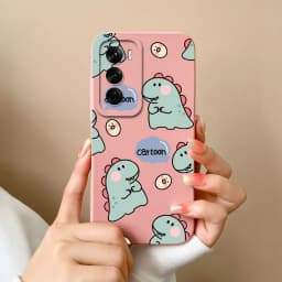 For OPPO Reno12 Pro 5G Case Lovely Dinosaur Liquid Silicone Soft Cases Shockproof Phone Cover For OPPO Reno 12 12Pro Fundas Capa
