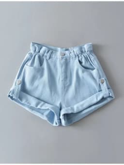 Wixra Women Basic Denim Shorts Candy Color Summer New Trendy Pants High Waist Casual Jeans Bottom