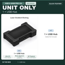 HMLAB ZNEO Gaming USB Hub - 2-to-3 Port, 8K Hz, Independent Power, With Screen, Trendy for Gaming Ambience Desk Setup