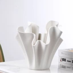 Ceramic Handicrafts Geometric Pleated Patterns Three-dimensional Flowerpot Wrinkled Flower Vase Home Decoration Accessories