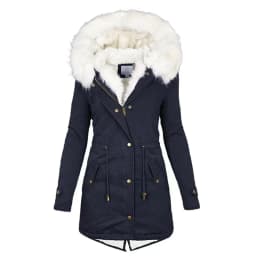 Women's Winter Long Cotton Clothes Jacket Casual Thick Warm Faux Fur Plush Hooded Fur Collar Parkas Coat Commuting Clothing New