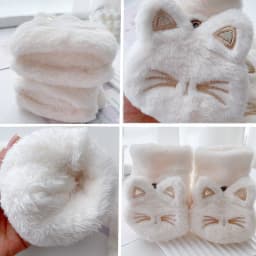 Cute Cat Plush Mittens Korean Style Thickened Fingerless Gloves Touchscreen Compatible Women Warm Flip Cover Plush Handwear