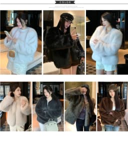 ZAROY 2027 Winter Faux Fox Fur Coat Chic Women Brown Luxury Fluffy Soft Warm Fur Jacket Fashion Colarless Cardigan Fur Outerwer