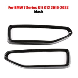 2Pcs Glossy Black Steel Car Exhaust Muffler Pipe Tip Cover Trim For BMW 7 Series F01 G11 G12 730 740 750li 2009-2022 Accessories