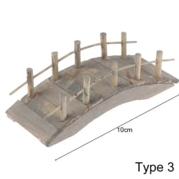 Dollhouse Mini Wooden Arch Bridge with Railing Water Well Chicken Coop Miniature Fairy Garden Micro Landscaping Decoration Model