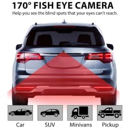 New 1080P Car Rear View Camera, 170° Wide Angle Adjustable Anti-Interference Night Vision Waterproof Auto Parking Backup Camera