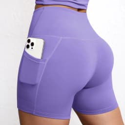Solid Color Yoga Pants With Pockets Quick Drying High Waisted Gym Push Up Yoga Shorts for Woman Breathable Workout Fitness Short