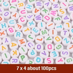 7mm Black White Mixed Letter Acrylic Beads Round Flat Alphabet Spacer Beads For Jewelry Making Handmade Diy Bracelet Necklace