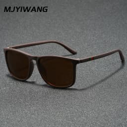 Mjyiwang Men Matte Square Polarized Sunglasses UV400 Blue Mirror Lens Anti Glare Driving Fishing Travel Outdoor Eyewear