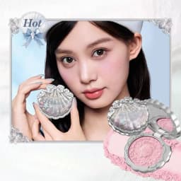 Flower Knows Pearl Shell Shape Velvet Embossed Blush Matte Finish Buildable Blendable Powder Blush For Cheeks For All Skin Tones