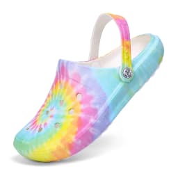 Garden Clogs Slip On Lightweight Two-way Wear Garden Clogs, Comfortable Women's Tie-dye Pattern Clogs, Non-slip Beach Slides 666