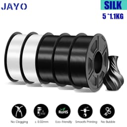 JAYO Filament PLA Plus Silk 5 Rolls 3D Printer Filament 1.75mm 1kg No Bubble 3D Printer Materials for FDM 3D Printing Materials