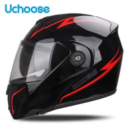 Uchoose Unisex Motorcycle Helmet DOT Certification Double Lens Cross Section Helmet Safety Modular Flip Helm Helmet With Visor