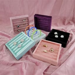 Mini Velvet Tray for Rings, Bracelets, and Earrings - Ideal for Jewelry Display and Storage