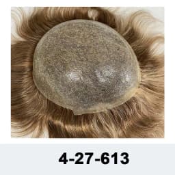 Knotted Skin Human Hair Prosthesis For Men Full Poly PU Toupee Ombre Platinum Male Hair Prosthesis Natural Hair System For Men