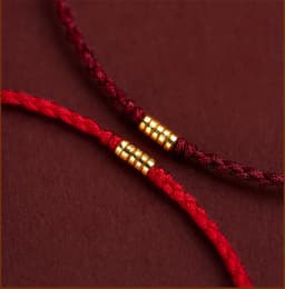 Hand Braided Red Rope Bracelet Copper Lucky Bead Hand Rope Couple Bracelet Simple Buckle Ethnic Original Female Accessory