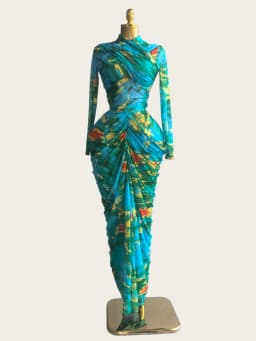 GLCMYAYA Tie Dye Printed Women Set Wrap Crop Top + Ruched Maxi Skirt 2026 Summer Beach Vacation Birthday Two Piece Set Outfits