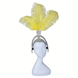 Carnival Headpiece Adorned with Rhinestones And Detachable DIY Feathers Featuring Stage Performances And Adjustable in Size
