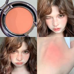 Herorange Velvet Soft Blush Non-Caking Buildable Color for All Skin Tones Beginner Daily Party Cheek Cosmetic