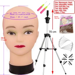 New Mannequin Head Wig Stand With Adjustable Wig Tripod Stand Holder For Wigs Making Display With T Pins /Wig Cap For Free Gift