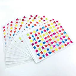 10sheets/Bag Color Star Sticker Stamping Five Pointed Star Sticker Student's Reward Sticker Teacher Praise Label 9.5*12.5CM