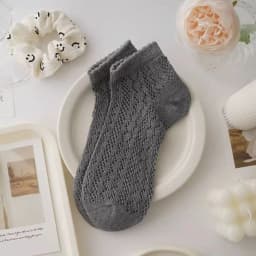 Cotton Women's Socks Frilly Ruffle Socks Spring Summer Casual Ankle Short Boat Socks Loose Knitting Solid Color Mid Tube Sock