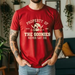 2026 Summer 100% Cotton The Goonies Graphic Oversized Tee Retro Movie Themed Short Sleeve
