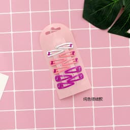 Girls Hair Clips 10 Set Mini Press Clips Colorful Baked Lacquer Baby Safe Snaps Cute Cartoon Prints Pink Hair Barrettes