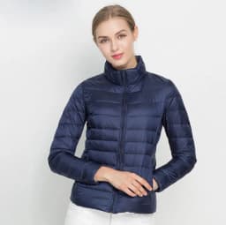 Women White Duck Down Jacket Winter Fall Female Ultra Light Down Jackets Slim Solid Long Sleeve Parkas Candy Color Zip Coat