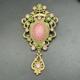 Cross-border Luxury Palace Baroque Large Gemstone Brooch Vintage Style Men's and Women's Coat Coat Brooch Accessories