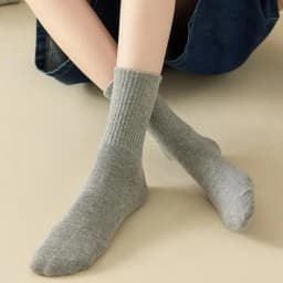 5/6/10 Pairs Women's Mid Socks Solid Color Breathable Comfortable In Autumn Winter Absorbing High-Quality Casual Socks Sports