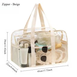 Transparent Zipper Storage Bag with Handle, Large Travel Organizer for Home and Travel, Durable and Practical Design