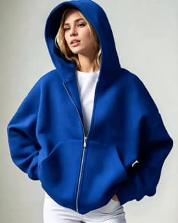 2026 Women Solid Full Zip Up Hoodie Casual Loose Pocket Hooded Jacket Soft Long Sleeve Sweatshirt Autumn Winter Couple Outerwear