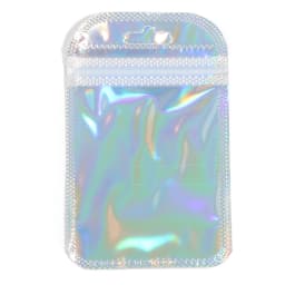 20-100pcs Holographic Ziplock Bags Iridescent Composite Self Sealing Pouches For Jewelry Nail Art Gift Packaging Storage Supply