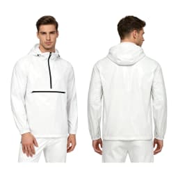 Mens Waterproof Sweatshirt Windproof Long Sleeve Front Kangaroo Pocket Hoodie Raincoat Hiking Camping Windbreaker Rain Jackets
