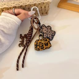 Bag Accessories Elegant Tassel Keychain PVC Alloy Versatile Bag Charm Leopard Print Leather Pendants Keychain Charm