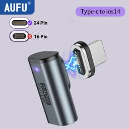 AUFU USB4.0 Magnetic Adapter 24Pin 240W USB C To Type C 40Gbp Fast charge USB C Female Converter 8K USB OTG Adapter Thunderbolt3