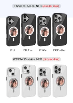 2.53 inches E-ink phone case photos Display Wireless transmission DIY screen for iphone 16/15/14/13 Round Support Magsafe 