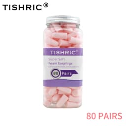 TISHRIC Earplugs Soft Sponge Ear Plugs Noise Reduction Sleeping Earplug Travel Noise Reduction Rate 35.5db Sound Insulation