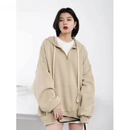 CHIC VEN Women's Hoodies Sweatshirts Casual Solid Loose Drawstring Jackets Korean Female Clothes Streetwear Spring New 2024
