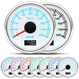 30/60/80/120/200 Km/h GPS Speedometer With GPS Antenna for 12V 24V Car Boat Marine Waterproof Speed Gauge Odometer 7 Colors led