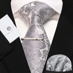 Blue Green Paisley Neck Ties For Men Luxury 8cm Wide Silk Wed Tie Pocket Square Cufflinks Tie Clips Set Christmas Gifts For Men