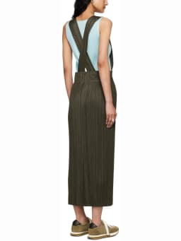 Miyake Pleated Black Thicker Bottoms Heavyweight 2 Midi Skirts