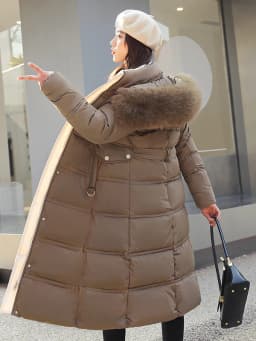 Slim Fit Long Over-Knee down Cotton Jacket Women's Fashionable Commute Style Korean Brand Lobeensind Winter Thickened Coat