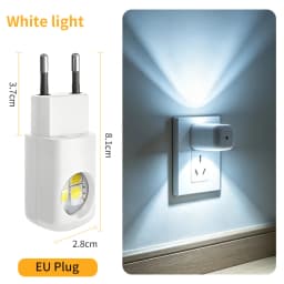 US/EU Plug LED Night Light for Bedroom Hallway Corridor Kitchen Stairs Lighting Auto On/Off Energy Saving Dusk to Dawn Lamp